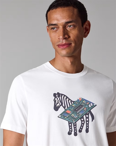 Paul Smith - White Circuit Print 'Zebra' T-Shirt - White
